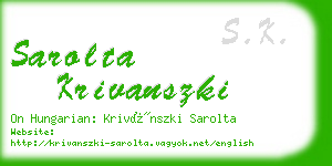 sarolta krivanszki business card